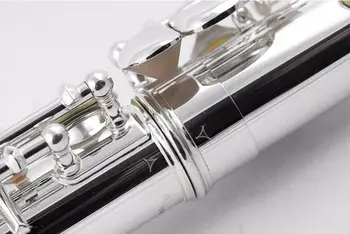 271S Профессиональный бренд Тип флейты Маленький Локоть 16 Отверстий для ключей C-Образная флейта Серебряный корпус Золотые ключи Инструмент Flauta