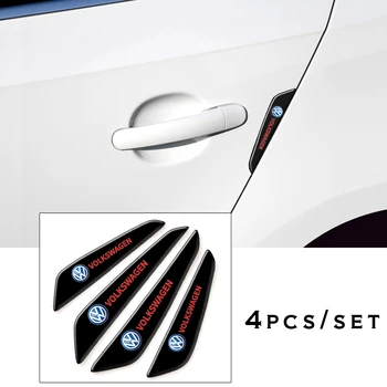 4шт Защитных наклеек на кромку двери автомобиля, противоударная полоса, защитная наклейка из углеродного волокна для Volkswagen VW Polo BEETLE PASSAT