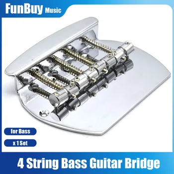 Мост для бас-гитары с 4 жалами, мост для тяжелой бас-гитары, наконечник для электрического баса, хром