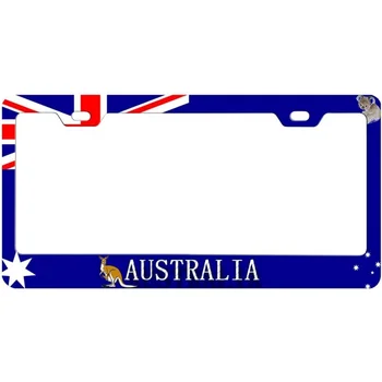 Рамка номерного знака Австралии Флаг Национальная табличка Австралии Табличка с изображением флага кенгуру и коалы Нержавеющая сталь 12x6 дюймов в рамке номерного знака