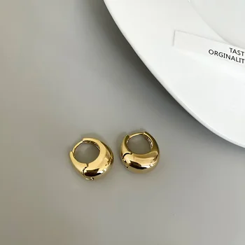 Серебристый цвет Винтажные золотые круглые серьги-кольца для женщин Модные серьги-украшения для предотвращения аллергии Аксессуары для вечеринок Подарок